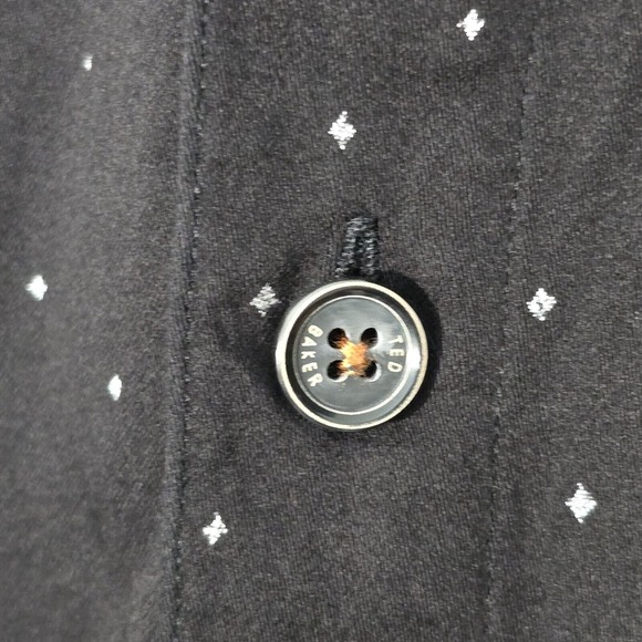 Ted Baker Shirt Mens 5 Large Black Star Print Button Up Office Preppy Casual‎ - Picture 4 of 13
